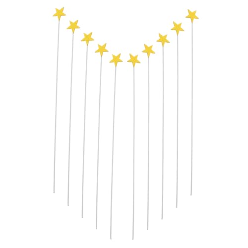minkissy 100 Stück Gelbe Stern Cake Topper aus Eva Schaumstoff Wiederverwendbare Tortendeko für Geburtstagstorten Vielseitige Cupcake Decoration Picks Praktische Party Deko für Dessert und von minkissy