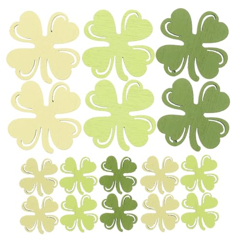 minkissy 100 Stück Shamrock Holzkonfetti Bunte Holzscheiben für Patrick's Day Dekorationen Irische Themenpartys DIY Projekte und Symbol für Glück und Kultur von minkissy