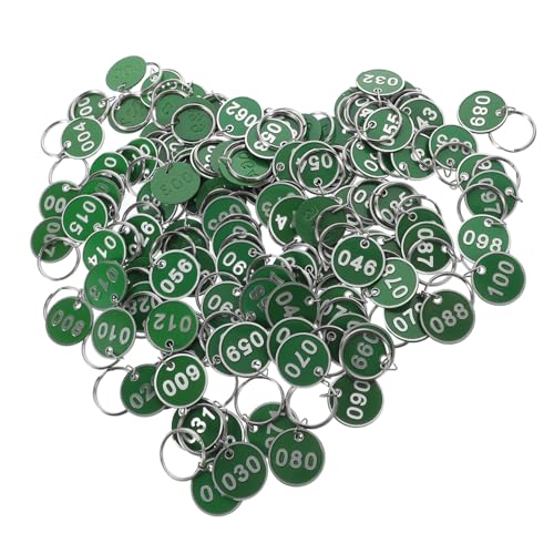 minkissy 100 Stück digitale Hand Etiketten Aluminium-Etikett Schlüsselmarkierungen gemacht Metallschlüssel -Tags nummerierte Schließfachanhänger Aluminiumlegierung Green von minkissy
