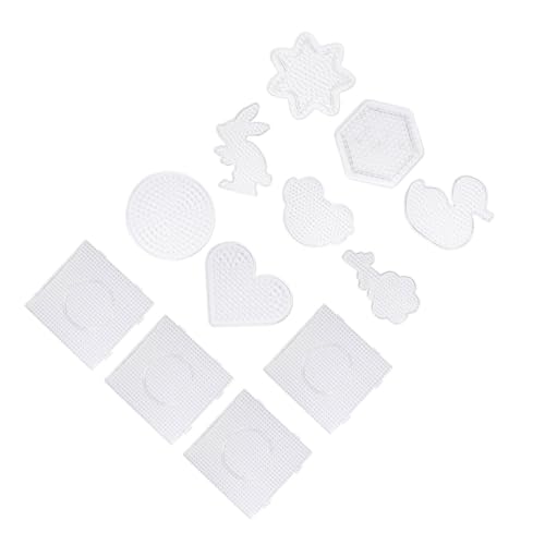minkissy 12 Stück Teiliges DIY Steckperlen Set Kunststoff Vorlage für Kreatives Basteln Fördert Feinmotorik Hand Auge Koordination Sicheres Perlenkleben von minkissy