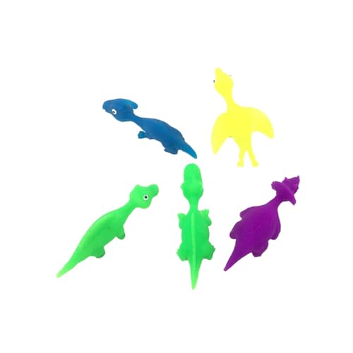 minkissy 12 Stück Teiliges Dinosaurier Finger Elastisch Fliegendes Kinderspielzeug aus Sicherem TPR Material Farblich Sortiert Party und Mitgebsel für Fördert Feinmotorik Zufällige Farbe von minkissy
