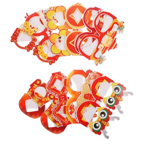 minkissy 12 Stück Teiliges Drachenjahr Party-papierbrillen mit Chinesischen Glückswünschen Leichte Strapazierfähige Silvester-brillen für Erwachsene und Festliche Foto-requisiten und von minkissy