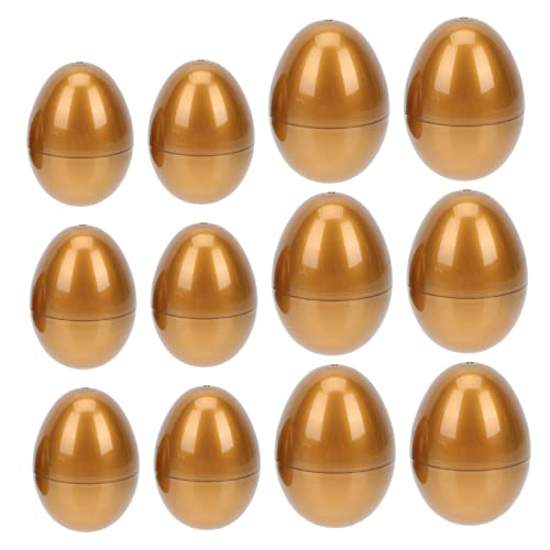 minkissy 12 Stück Teiliges Goldene Geschenkboxen Kreative Leere Eierform Dekoration für Befüllbar für Osterparty Basteln Festliche Geschenkverpackung von minkissy