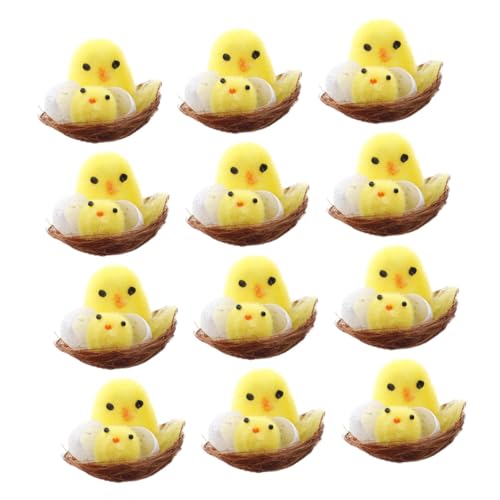 minkissy 12 Stück Teiliges Mini Flauschige Deko für Osterfeiern Vielseitige Party Streudeko Niedliche Kleine Küken für Heim und DIY Dekorationen von minkissy