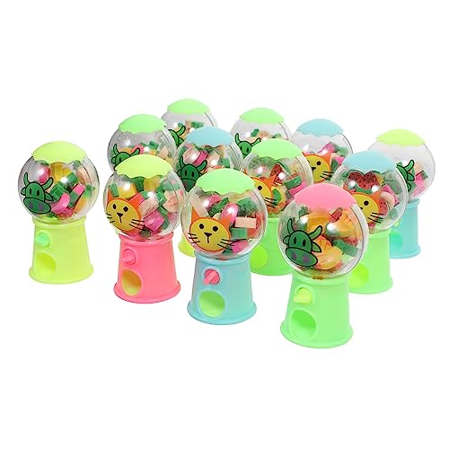 minkissy 12 Stück Teiliges Radiergummi mit Bunter Cartoon Spenderbox Kreative Kleine Radiergummi für Schüler Leicht Wiederverwendbar und Robust als Mitgebsel für Junge Mädchen von minkissy
