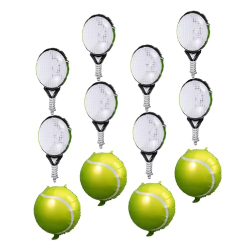 minkissy 12 Stück Teiliges Tennisball und Tennisschläger Ballon Grüne Aluminiumfolie Langlebige Große Tennisparty Deko Kinderfreundliche Luftballons für Sommerfeste Strand und minkissy 12 Stück Teiliges Tennisball und Tennisschläger Ballon Grüne Aluminiumfolie Langlebige Große Tennisparty Deko Kinderfreundliche Luftballons für Sommerfeste Strand und von minkissy