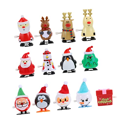 minkissy 13 Stück Teiliges Weihnachts Aufziehspielzeug Set Bunte Cartoon Figuren Wind Up Uhrwerk Party Mitgebsel und Geschenkfüllung für Weihnachtsfeiern von minkissy