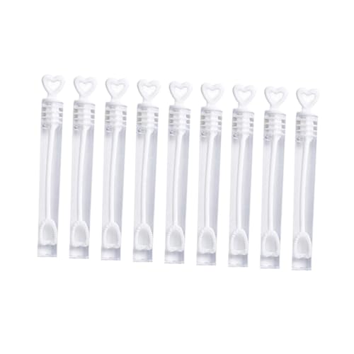 minkissy 144 Stück Teiliges Bubble Sticks Herzform Ergonomisch Gestaltet Langlebiges Material Weiße Hochzeitsdeko Partyzubehör für Familie Einfaches Seifenblasenmachen von minkissy