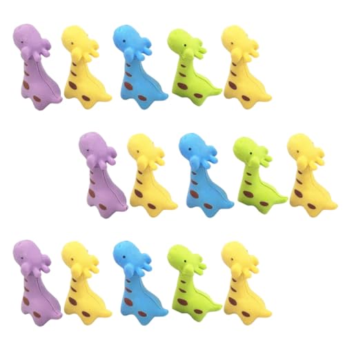 minkissy 15 Stück Teiliges Cartoon Giraffen Radiergummi für Kreatives Schreibwaren für Kindergarten Zufällige Farben und Designs als Mitgebsel für Klassenzimmerpreise von minkissy