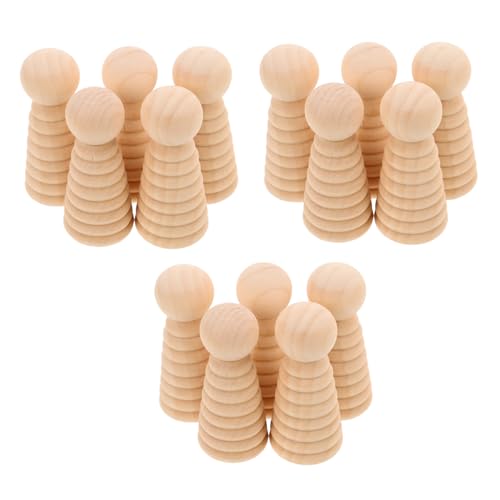 minkissy 15 Stück Teiliges Unlackierte Holzfiguren für Diy Bemalung Natürliche Kleine Holzpuppen als Dekorative Figuren für Bastelprojekte und Familienaktivitäten von minkissy