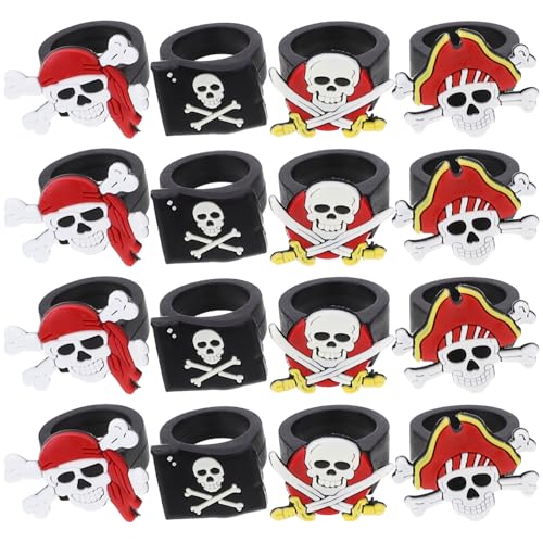 minkissy 16 PVC-Gummiringe Mit Piratenmotiv Kinderspielzeugringe Für Halloween-Piratenparty- 3 7 X 3 8 X 2 6 cm minkissy 16 PVC-Gummiringe Mit Piratenmotiv Kinderspielzeugringe Für Halloween-Piratenparty- 3 7 X 3 8 X 2 6 cm von minkissy