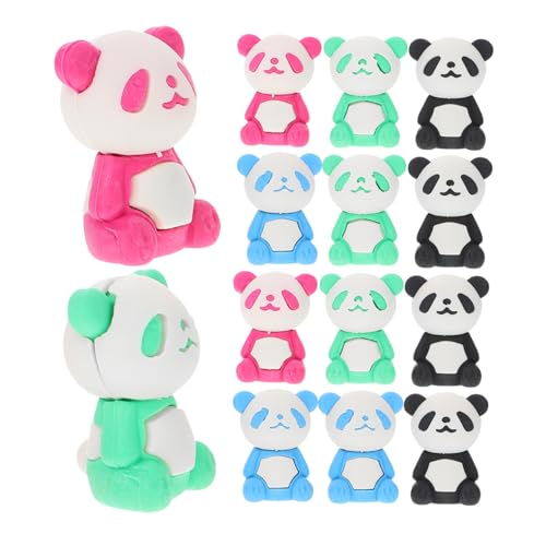 minkissy 16 Stück Teiliges Cartoon Panda Radiergummi für Bunte und Lustige Radierer für Schulbedarf und Kreative Raumdekoration Geschenkidee für Junge Mädchen Zufällige Zufällige Farbe von minkissy