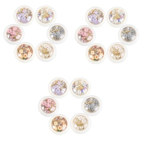 minkissy 18 Stück Nagelkunst-Ornament, Nagelzubehör, Nagelkunst-Perlen, gemischte Nageldekoration, Nagel-Strass-Dekor-Perle von minkissy