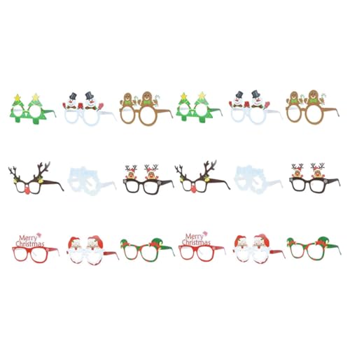 minkissy 18 Stücke Weihnachten Gläser Papier Rahmen Brillen Xmas Party Favors Einzigartige Weihnachten Requisiten von minkissy