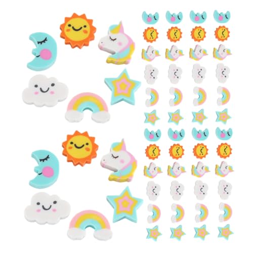 minkissy 180 Stück Mini Radiergummis für Niedliche Wolken Mond Stern Formen Kawaii Lernhilfe Schmutzfrei Tragbar für Schule Partyfüllung von minkissy