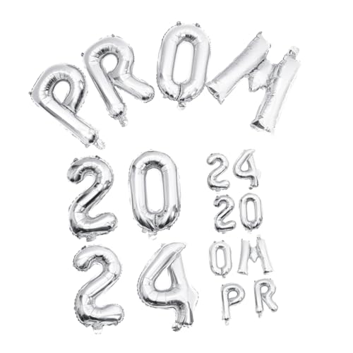 minkissy 2 Sätze Abschluss Folienballons Silber Prom Luftballons Partydekoration Fotorequisite für Abschlussfeier Einfache Handhabung Reißfest Festliche Atmosphäre von minkissy