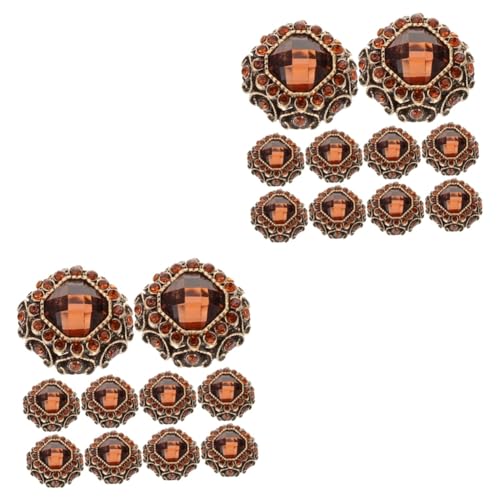 minkissy 2 Sätze Metallknöpfe Befestigung Kleidungsstück Zum Nähen Befestigen Kragen Diy Kleidung Versorgung Knöpfe Für Kleidung Ersatzknöpfe Strasssteine Brown 10 Stück * 2 von minkissy