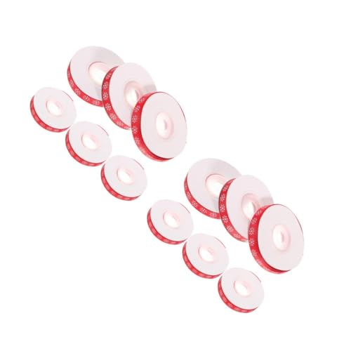 minkissy 2 Sätze Weihnachtsband Schnee Hochzeit Polyesterband Organza Party Geschenkband Ribbon Weihnachts Band Weihnachtsthemaband Bogen Zubehör Selber Machen Schleife Rot 6 Rollen * 2 von minkissy