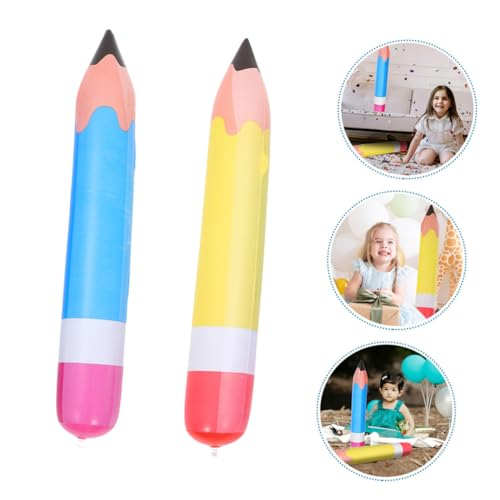 minkissy 2 Stück Aufblasbare Riesen Bleistiftballons in Gelb und Blau Langlebige Schulanfang Deko für Klassenzimmer Wiederverwendbar Vielseitig Einsetzbar für Schulveranstaltungen und von minkissy