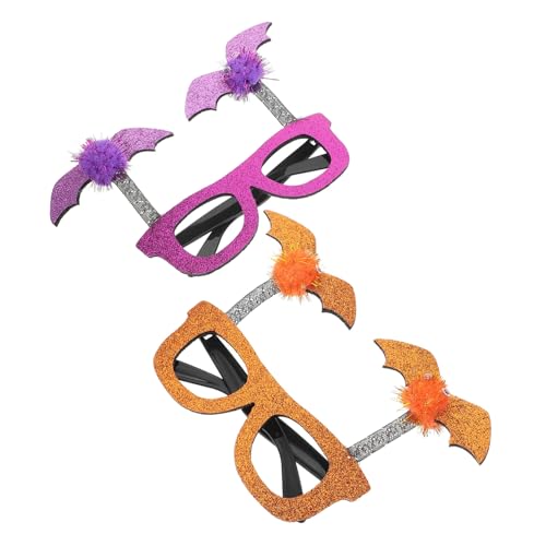 minkissy 2 Stück Halloween Bat Brillenrahmen für Kostümparty Lustige Partybrille für Halloween Fasching und Karneval für Erwachsene von minkissy