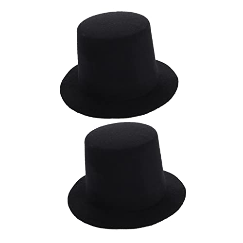 minkissy 2 Stück Kleiner Puppenhüte Zubehör für Selbstgemacht Basteln Schwarze Tops Mützen Puppentops Mütze Zylinderhut für Minipuppen Puppenzubehör für Kreative Projekte von minkissy