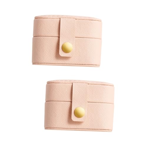 minkissy 2 Stück Kompakte Schmuckbox für Reisen Multifunktionale Aufbewahrung für Ohrringe und Ringe Dekorative Mini Schmuckschatulle Hochwertigem Material für Ordentliche Aufbewahrung von von minkissy