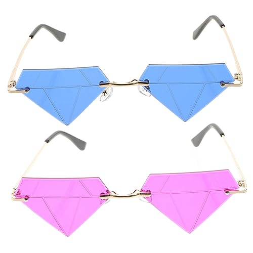 minkissy 2 Stück Lustige Diamantbrille Rave-Brille Sonnenbrillen für Männer trendige sonnenbrille schnapsgläser geburtstag sonnenbrille karneval party brille Stk von minkissy