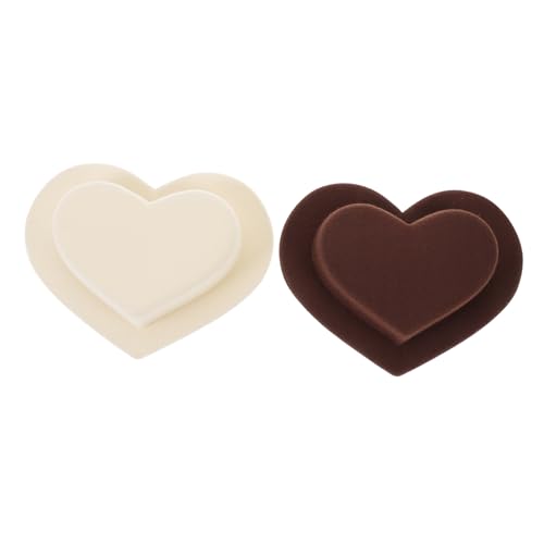 minkissy 2 Stück Mini Filzhut Herzförmige Miniatur Puppenhüte Samtoptik Leicht Formelle Mini Hüte für Lolita Puppen Bastelbedarf Beige und Kaffee Dekoratives Accessoire von minkissy