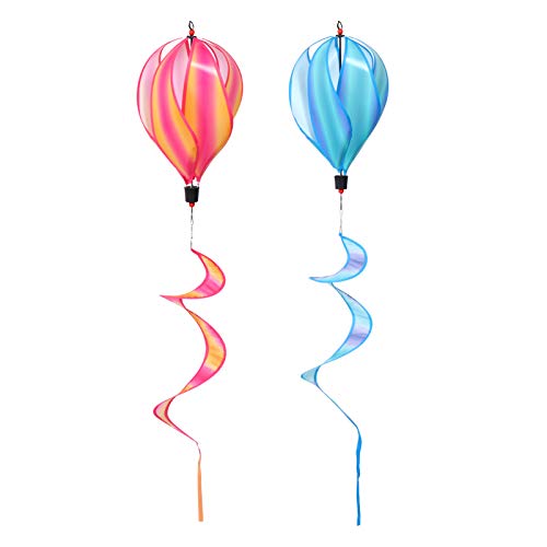minkissy 2 Stück Regenbogen Heißluftballon Windspiele Wetterbeständige Hängende Deko für Garten Leichte und Kreative Außenornamente für Partys und von minkissy