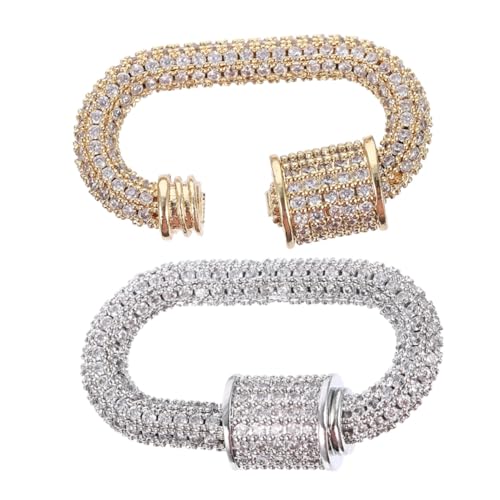 minkissy 2 Stück Schalterschloss Schmuck Halskette Machen Vorräte Schmuck Verbindungsverschluss Verbindungsklammern Metallverschlüsse Verschlüsse Schmuckherstellung Armbandverschluss Kupfer von minkissy