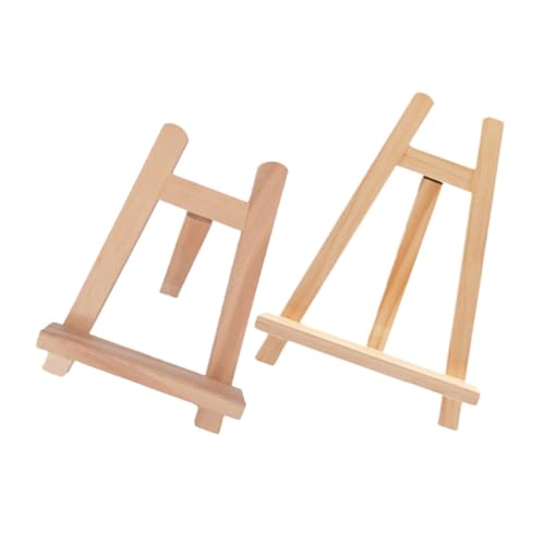 minkissy 2 Stück Teiliges Holzstaffelei Malständer Dreibein Display Staffelei für Bilderrahmen und Kunstwerke Stabiles Design für Malprojekte und Ausstellungen von minkissy