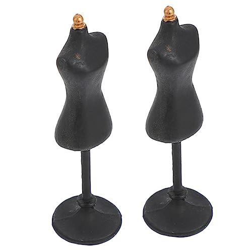 minkissy 2 Stück Teiliges Mini Puppenständer Kleine Schwarze Dressform Schaufensterpuppe Vielseitig als Puppenhaus Zubehör Fotorequisite Kinderspielzeug und Dekoration für Puppenkleider von minkissy