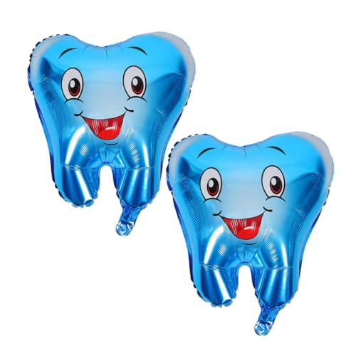 minkissy 2 Stück Zahnförmige Aluminiumfolie Luftballons Shower Dekorationen Robustes Material Cartoon Design Für Zahnarzt Geburtstag Party von minkissy