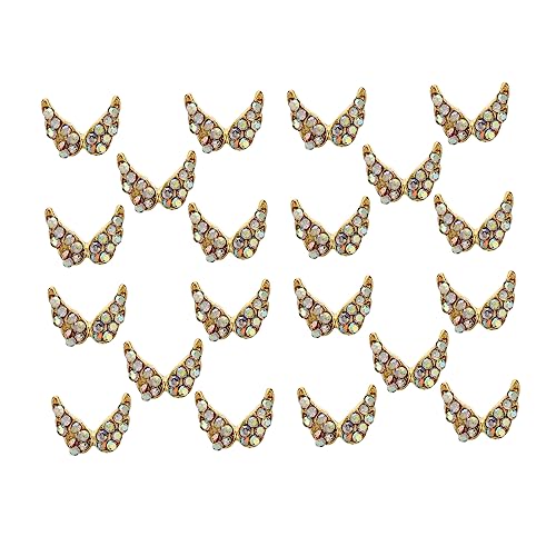 minkissy 20 Stück Herz-strass-nagel-kunst Strassstein Für Nägel Nageldiamanten, Strasssteine Flügel Nagel Glitzern Herz Strass Aufkleber Nagelkunst-anhänger Flügel Strass Legierung Colorful von minkissy