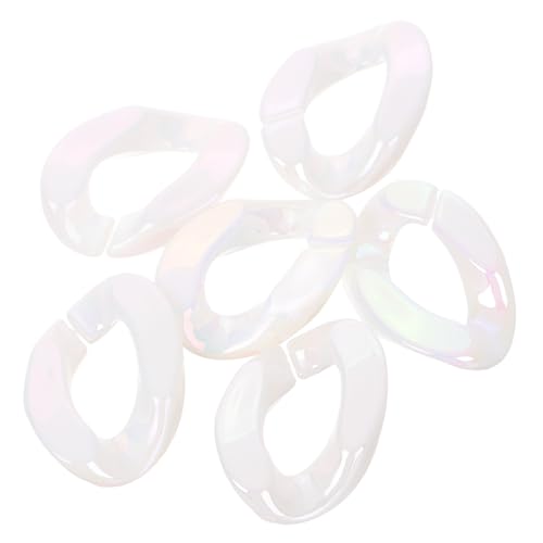 minkissy 20 Stück Plastiköffnungsring Quicklinks für Geldbörsen Schnellverbindungsringe zum Basteln Verbindungsringe aus Legierung Ketten verbinden DIY-Handtaschenkettenringe Acryl Weiß von minkissy