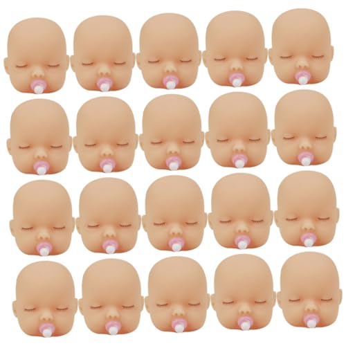 minkissy 20 Stück Teiliges DIY Puppenkopf aus Langlebigem Vinyl Glatt und Handschonend als Schlüsselanhänger Zubehör für Puppen für DIY Dekoration und Kinderspielzeug von minkissy