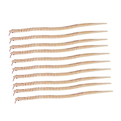 minkissy 20 Stück Teiliges Flexible Gelenk Holzschlangen für Realistische Natürliche Holz Schlangenspielzeuge für Halloween Kinderpartys und Mitgebsel von minkissy