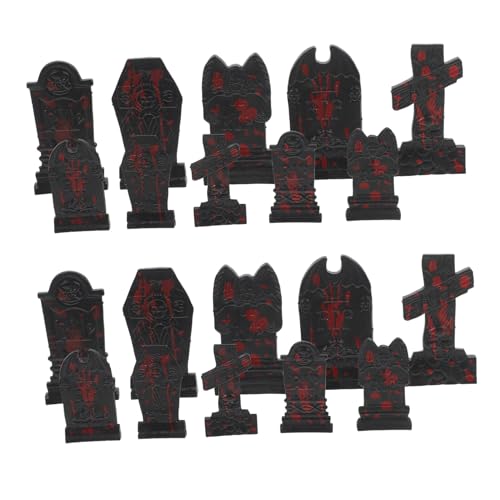 minkissy 20 Stück Teiliges Halloween Grabstein Dekorationsset Realistisch Geformte Friedhofsmodelle mit Horror Atmosphäre Kleine Gemischte Gräber für Party und Garten Dekoration für von minkissy