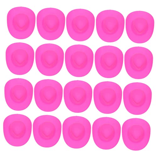minkissy 20 Stück Teiliges Miniatur Puppenhüte aus Robustem Kunststoff Kleine Cowboy Mützen in Rosa Dekorative Mini Hüte für Puppenhaus und DIY Bastelbedarf Leicht und Bruchsicher von minkissy