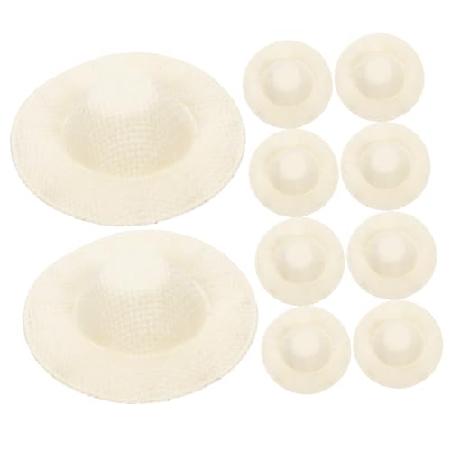 minkissy 20 Stück Teiliges Miniatur Strohhut Kleine Gewebte Puppenhüte für DIY Basteln Vielseitige Dekoration und Puppenzubehör Naturfarbene Mini Hüte für Wohn und Kinderzimmer Handliche von minkissy