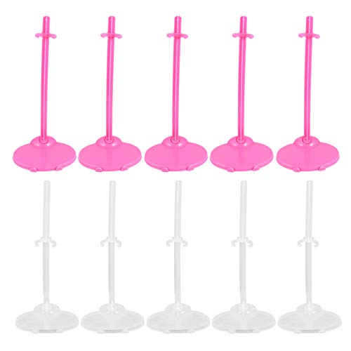 minkissy 20 Stück Teiliges Puppenständer Halterung für Puppen Transparente Pinke Ständer Perfektes Zubehör für Mädchen Stabil und Langlebig von minkissy