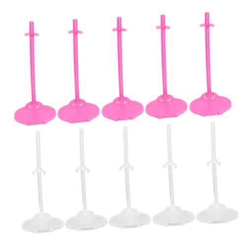 minkissy 20 Stück Teiliges Puppenständer aus Verstellbarer Halter für Puppen Universelles Zubehör für Mädchen und Transparente Pinke von minkissy