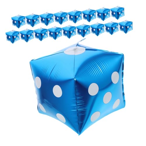 minkissy 20 Stück Würfel Folienballons Blau Wiederverwendbare Leichte Aluminium Folien Partydekoration Würfelförmige Ballons für Geburtstagsfeiern und Männer Events für Ballonbögen und von minkissy