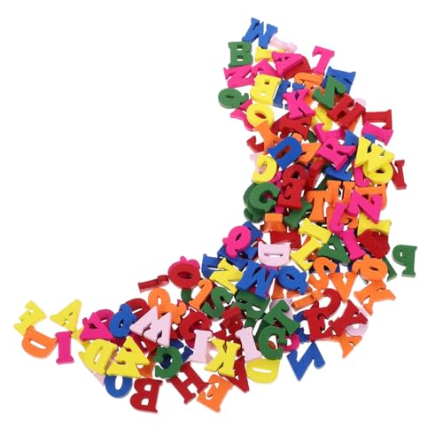 minkissy 200 Stück Bunte Holzbuchstaben DIY Holz Alphabet für Kreative Dekorationen Hohe Buchstaben für Bastelprojekte Partys und Weihnachtsdeko von minkissy