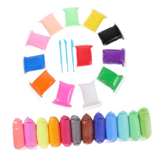 minkissy 24 Packungen Modelliermasse für DIY Knete für Kreative Bastelprojekte Farbenfrohe und Leichte Knetmasse für Bastelarbeiten und Skulpturen von minkissy