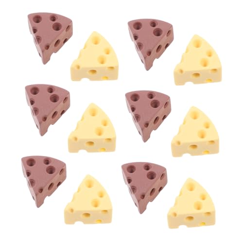 minkissy 24 Stück Teiliges Mini Simulation Käse Modell Resin Dekorationen DIY Schmuck Zubehör für Handyhüllen Haarschmuck und Bastelprojekte Handgefertigte Gelb schokoladenfarbene von minkissy