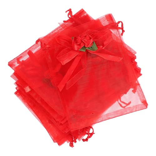 minkissy 24 Stück Teiliges Organza Geschenkbeutel mit Tulpen Schleife Transparente Schmuck und Süßigkeitstaschen Schnell Verschließbare Vielseitige Organzasäckchen für Hochzeit Valentinstag von minkissy
