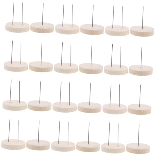 minkissy 24 Stück Teiliges Puppenständer aus Doppelt und Einzeln Handgefertigtem Stahl mit Stabilem Holzsockel Vielseitiger Halter für Häkelpuppen Filztier Figuren und Actionfiguren Robust von minkissy