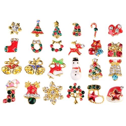 minkissy 24 Stück Teiliges Weihnachts-nageldekor aus Sicherer Legierung Xmas Nail Charms mit Schneeflocken und Glocken Leichte Nail Jewelry für Natürliche und Künstliche Nägel für DIY minkissy 24 Stück Teiliges Weihnachts-nageldekor aus Sicherer Legierung Xmas Nail Charms mit Schneeflocken und Glocken Leichte Nail Jewelry für Natürliche und Künstliche Nägel für DIY von minkissy
