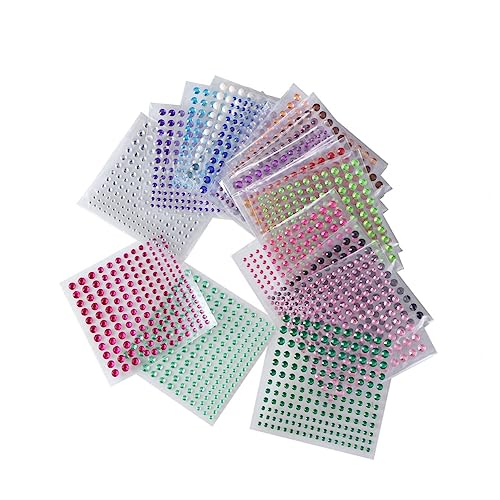 minkissy 24Blätter Selbstklebende Kristallaufkleber Für Gesicht Und Körper Mischfarben Für Nageldesign Und Bastelprojekte Für Feste Karneval Und Dekorationen von minkissy